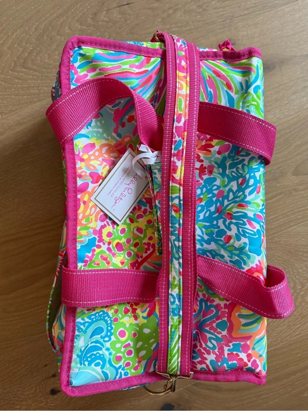 Lilly Pulitzer Pink Multi Floral Insulated Cosmetic Tote